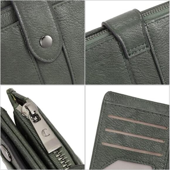 Small Wallet for Women Leather Bifold Multi Mini Card Holder Organizer - Picture 4 of 6